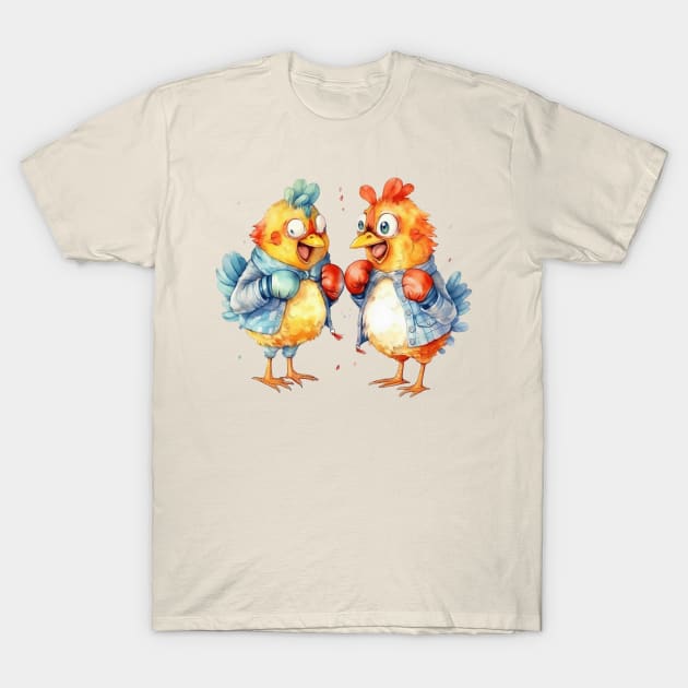 Boxing chickens T-Shirt by tatadonets